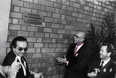 Presena do ento Ministro da Sade, Adib Jatene na inaugurao do novo prdio da Biblioteca de Manguinhos no ano de 1995.